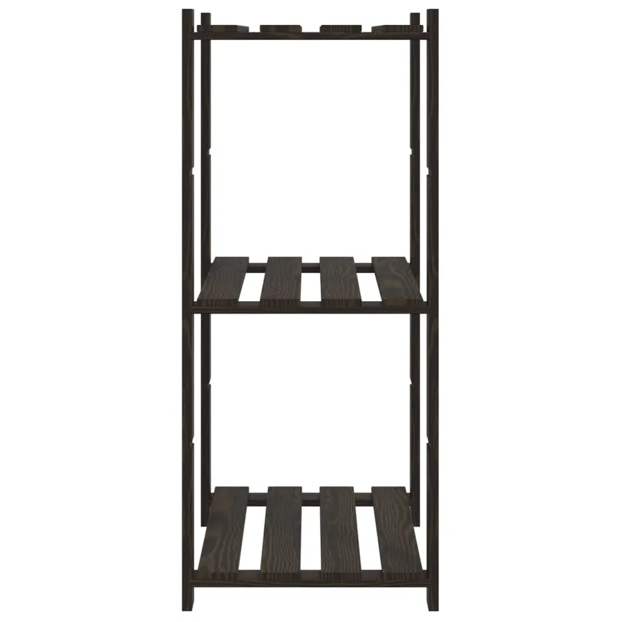 Support de rangement à 3 niveaux noir 60x38x90 cm bois pin - 4