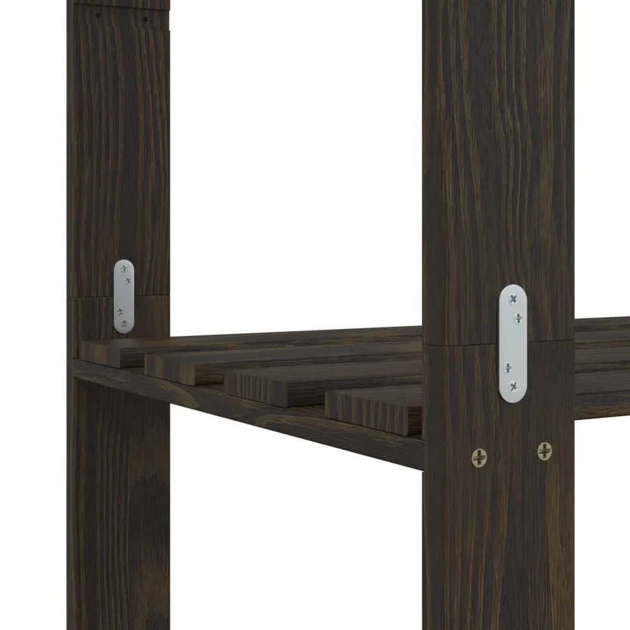 Support de rangement à 3 niveaux noir 60x38x90 cm bois pin - 6