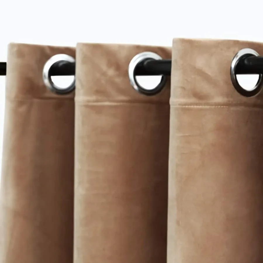 Rideaux occultants et anneaux 2 pcs beige 94x160 cm velours - 2