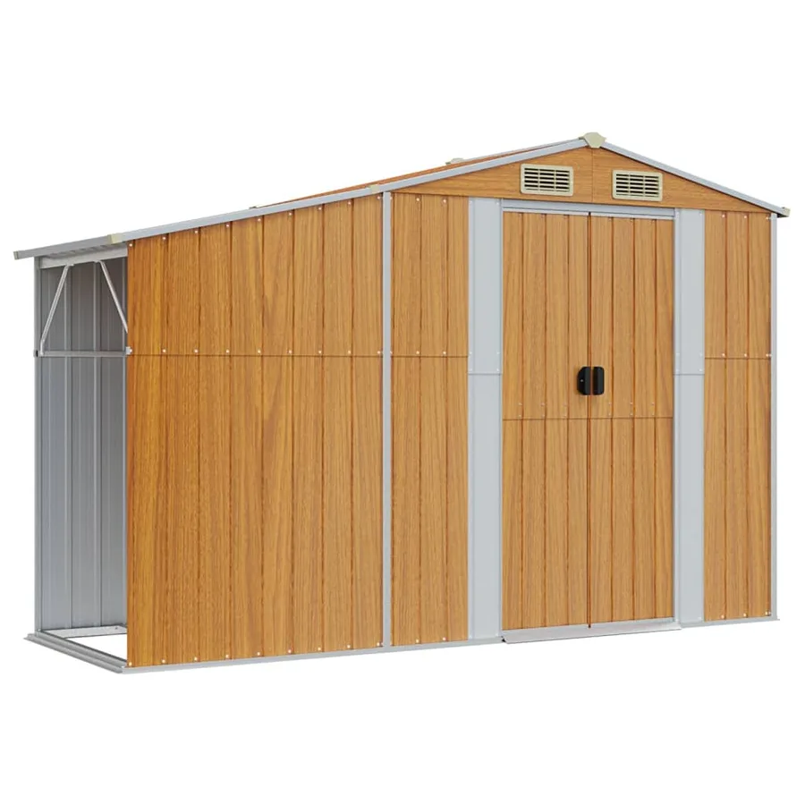 Abri de jardin marron 277x93x179 cm acier galvanisé - 2