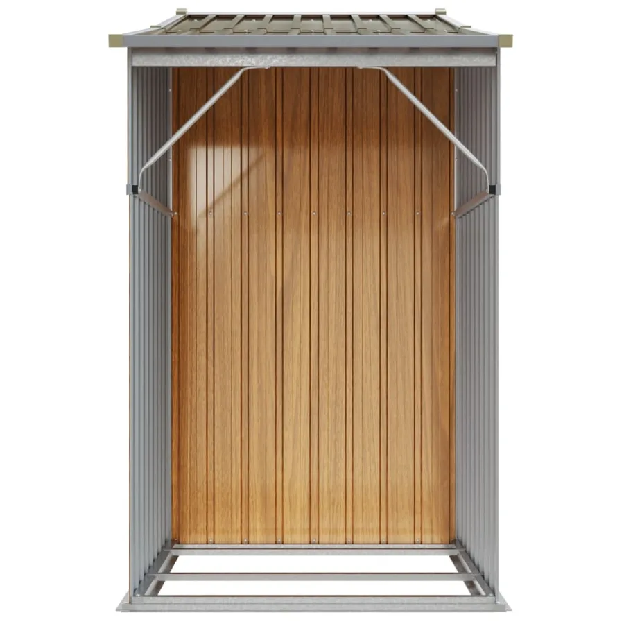 Abri de jardin marron 277x93x179 cm acier galvanisé - 5