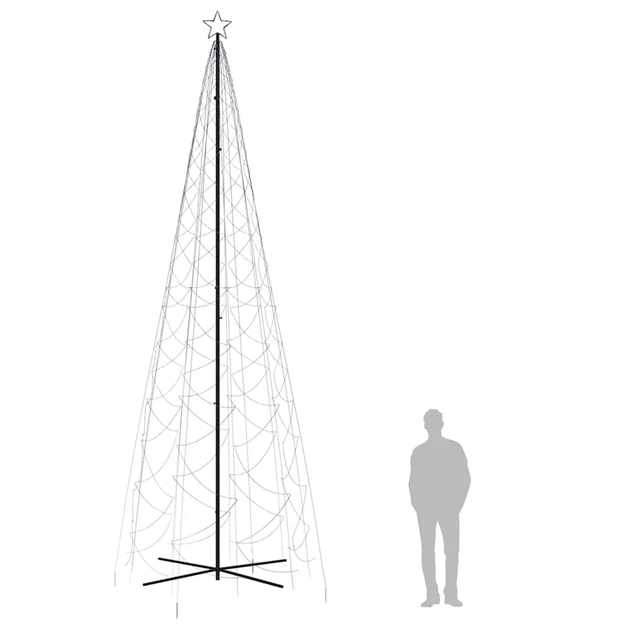 Arbre de Noël cône 1400 LED Bleues 160x500 cm - 9