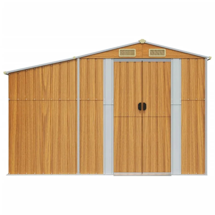 Abri de jardin marron clair 277x365,5x179 cm acier galvanisé - 4