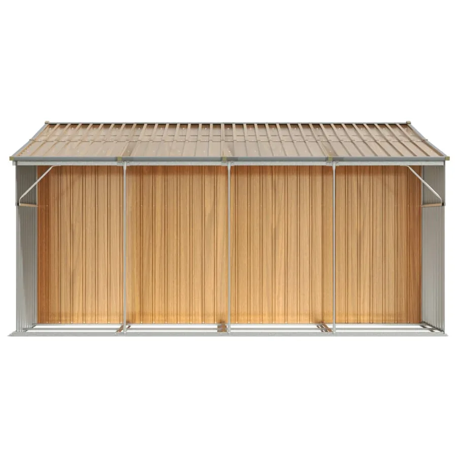 Abri de jardin marron clair 277x365,5x179 cm acier galvanisé - 6