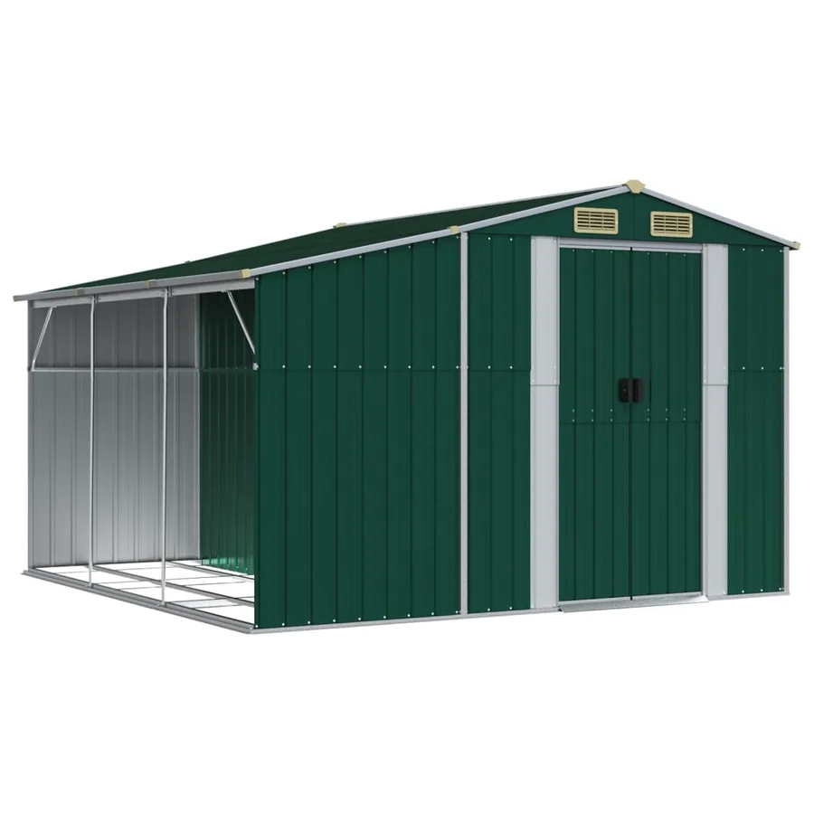Abri de jardin vert 277x279x179 cm acier galvanisé - 2