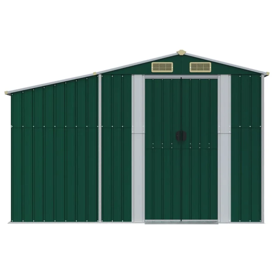 Abri de jardin vert 277x279x179 cm acier galvanisé - 4