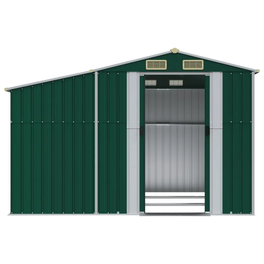 Abri de jardin vert 277x279x179 cm acier galvanisé - 5