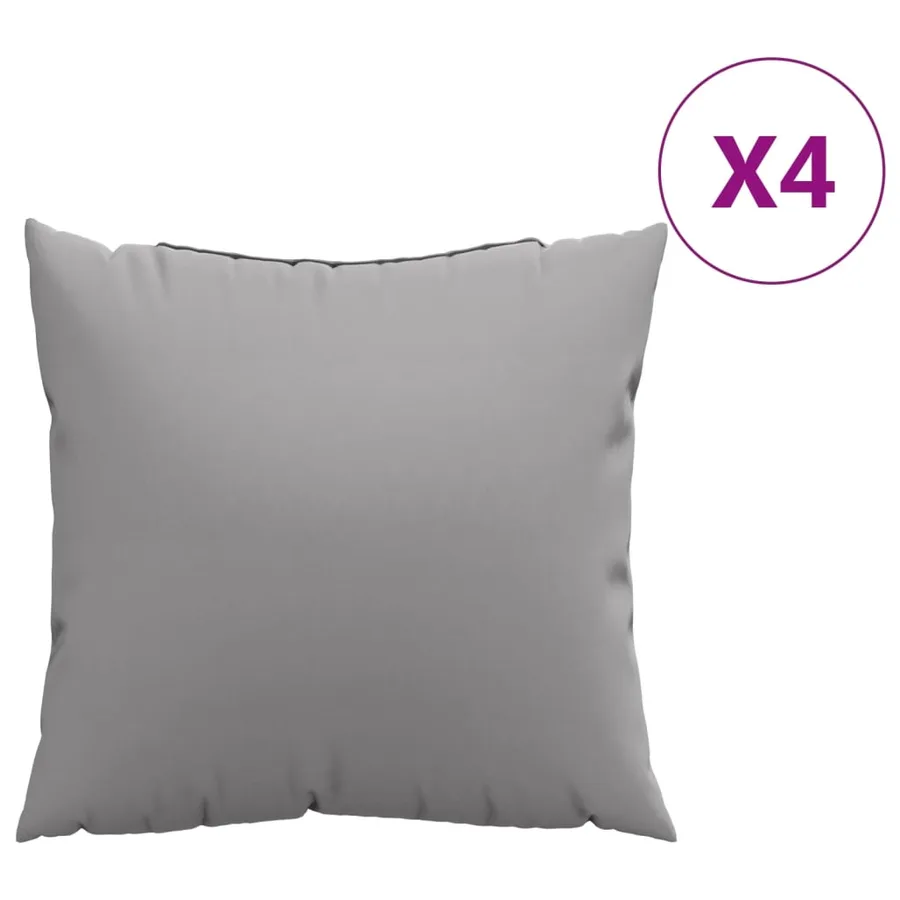 Coussins de canapé lot de 4 gris 60x60 cm tissu - 2