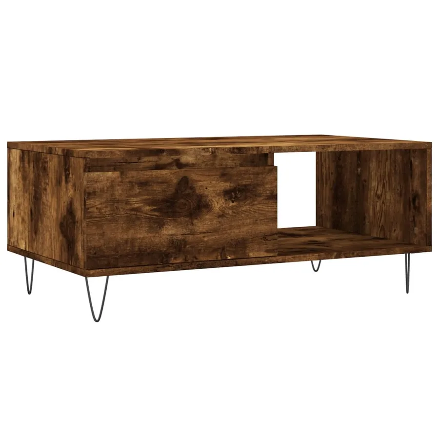 Table basse Chêne fumé 90x50x36,5 cm Bois d'ingénierie - 2