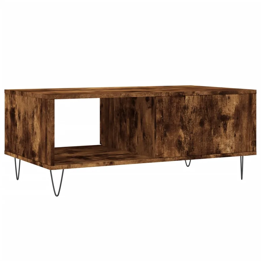 Table basse Chêne fumé 90x50x36,5 cm Bois d'ingénierie - 8