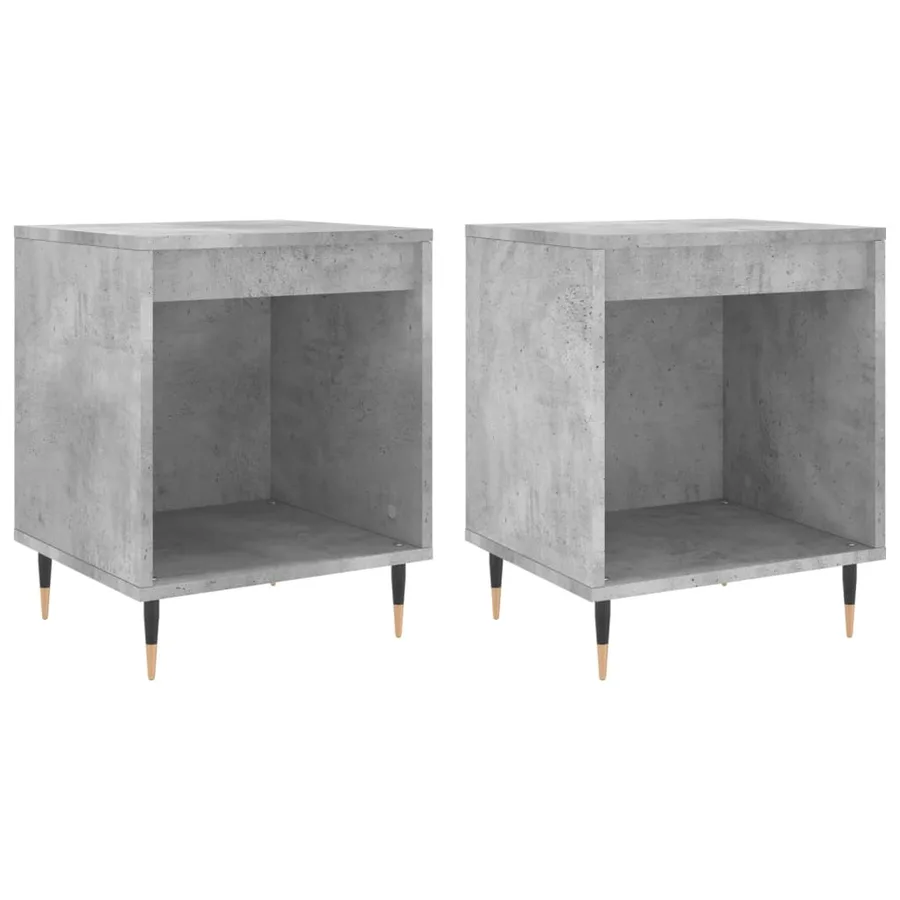 Tables de chevet 2 pcs gris béton 40x35x50 cm bois d’ingénierie - 2