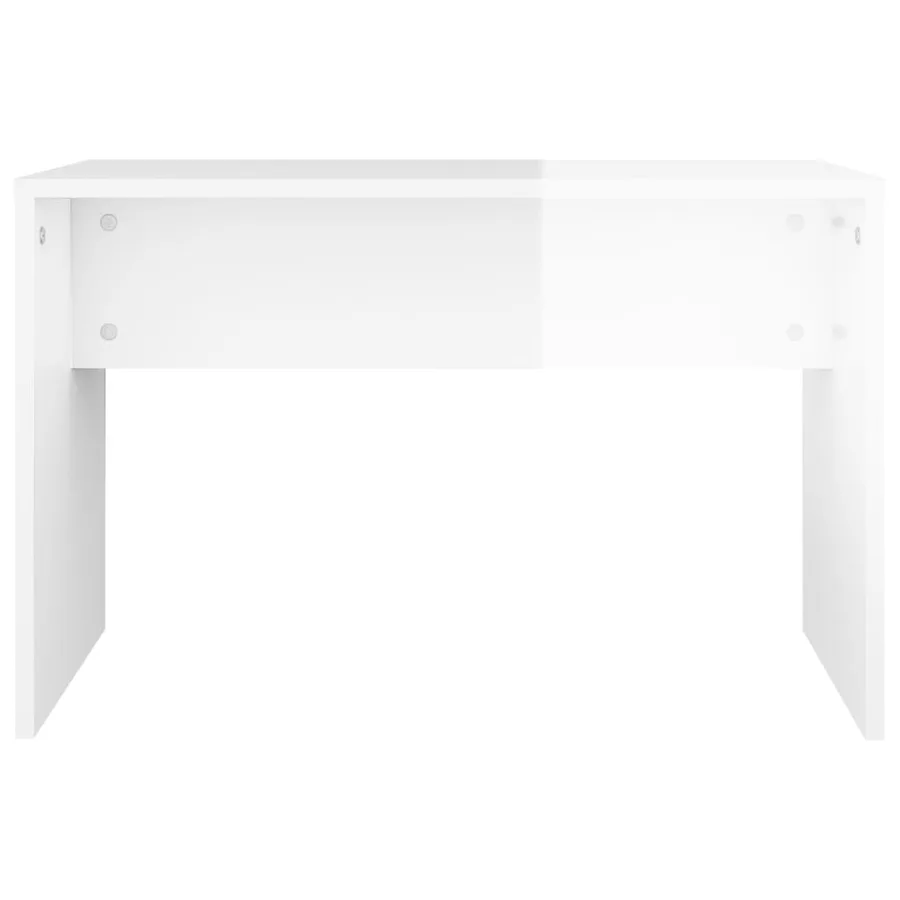 Tabouret de toilette Blanc brillant70x35x45cm Bois d'ingénierie - 4