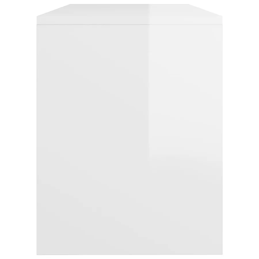 Tabouret de toilette Blanc brillant70x35x45cm Bois d'ingénierie - 5