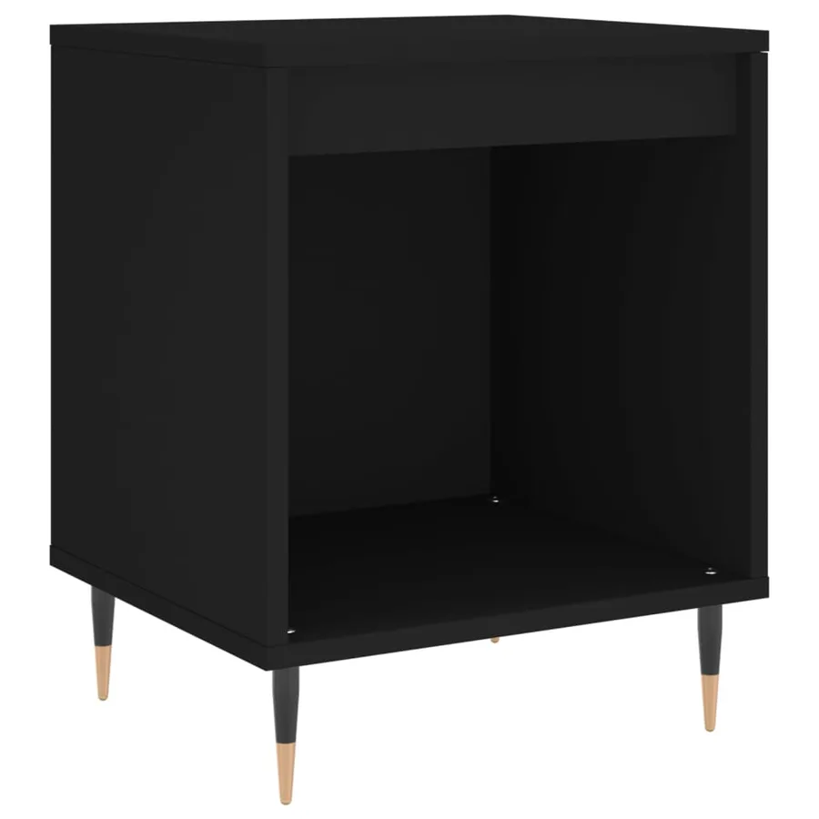 Table de chevet Noir 40x35x50 cm Bois d’ingénierie - 2
