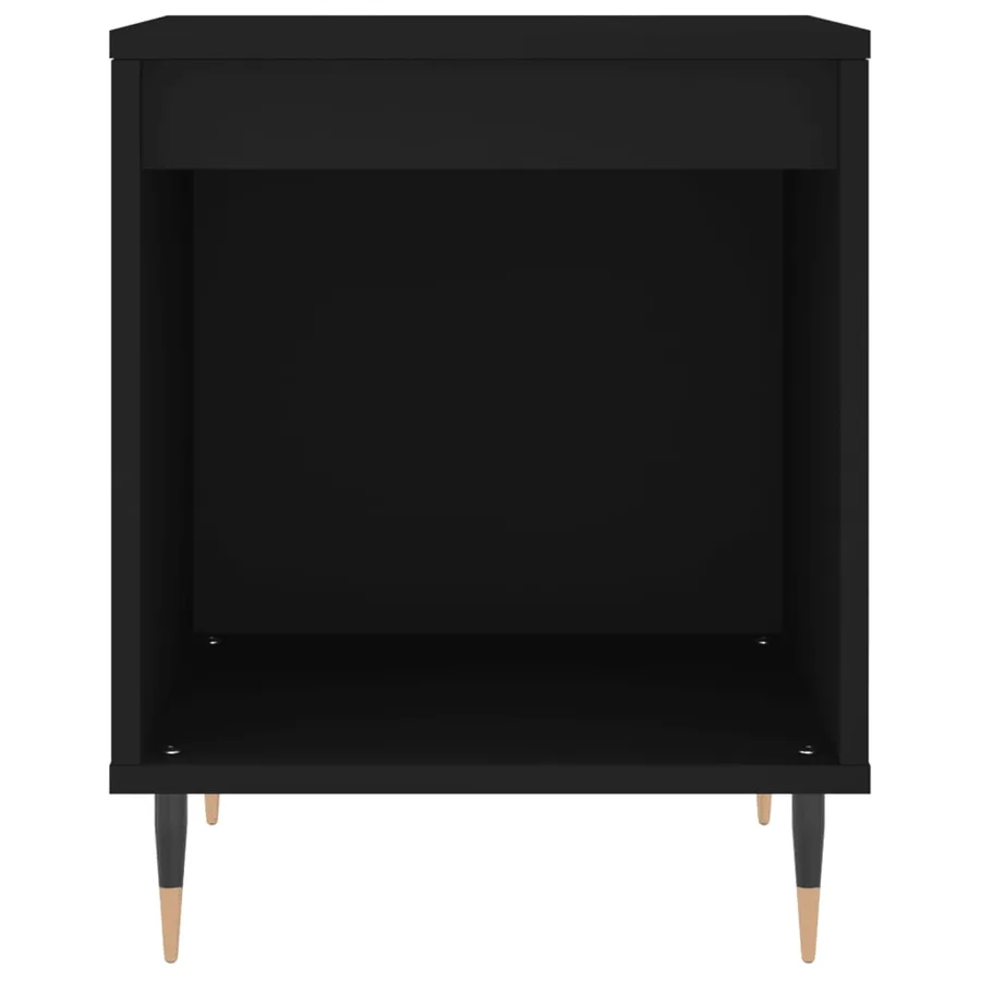 Table de chevet Noir 40x35x50 cm Bois d’ingénierie - 4