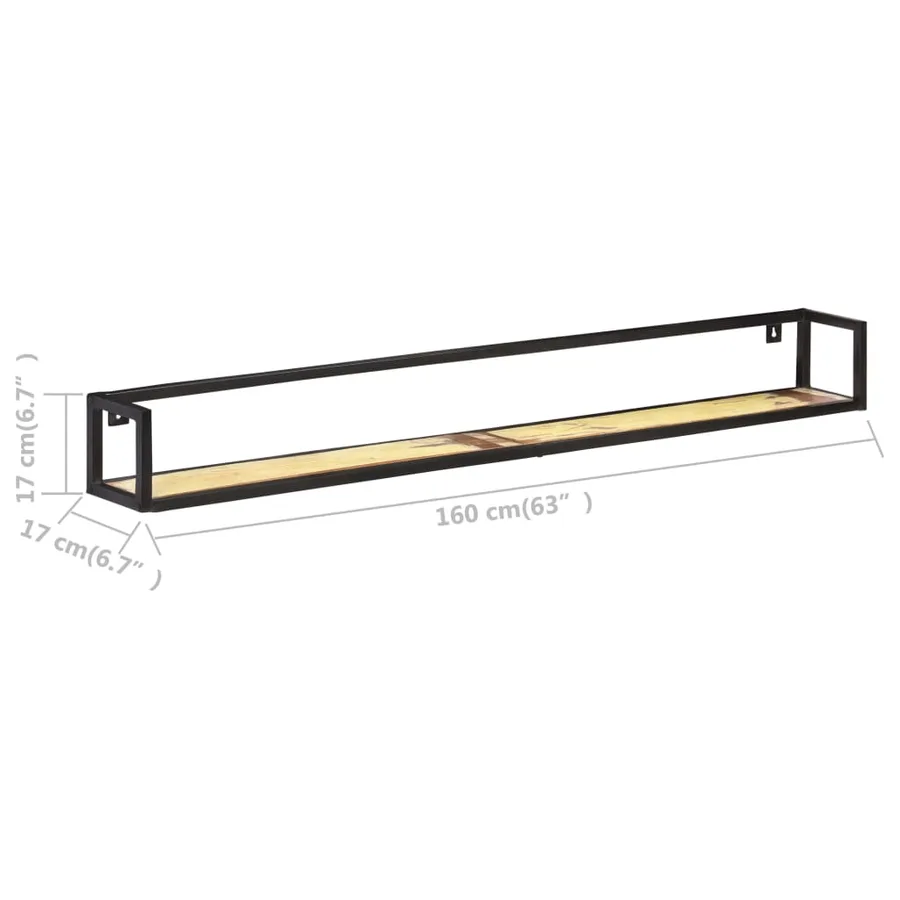Étagères murales 2 pcs 160 cm Bois de récupération massif - 7