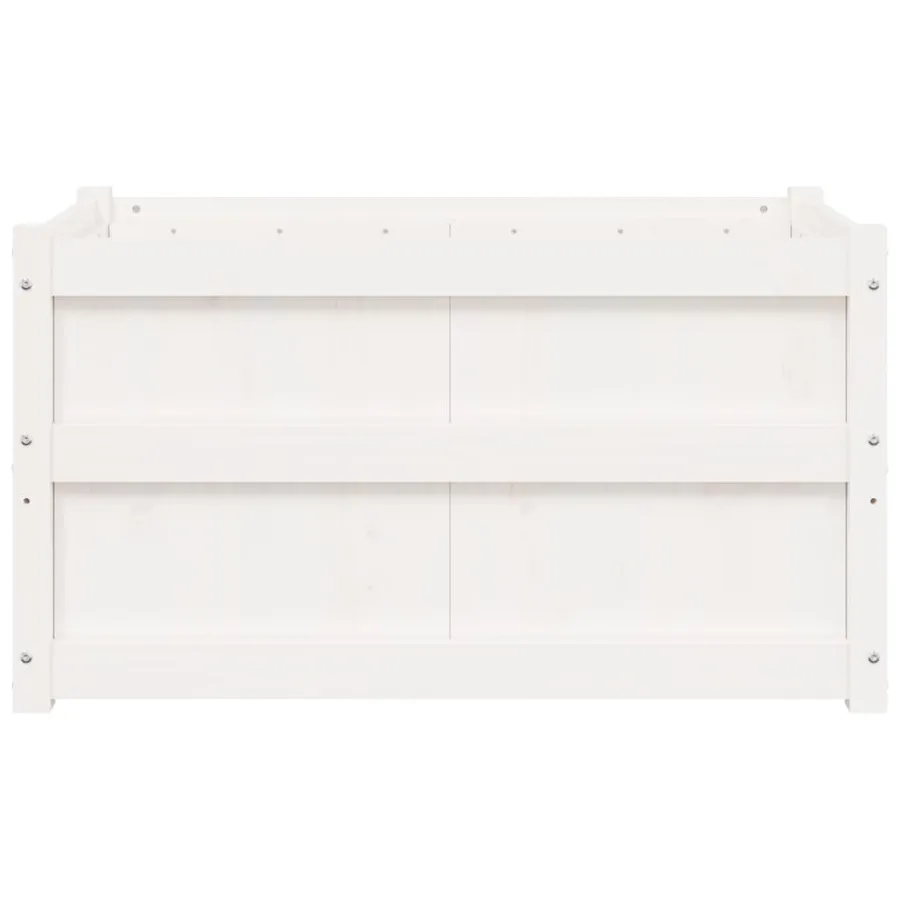 Jardinière blanc 90x50x50 cm bois de pin massif - 5