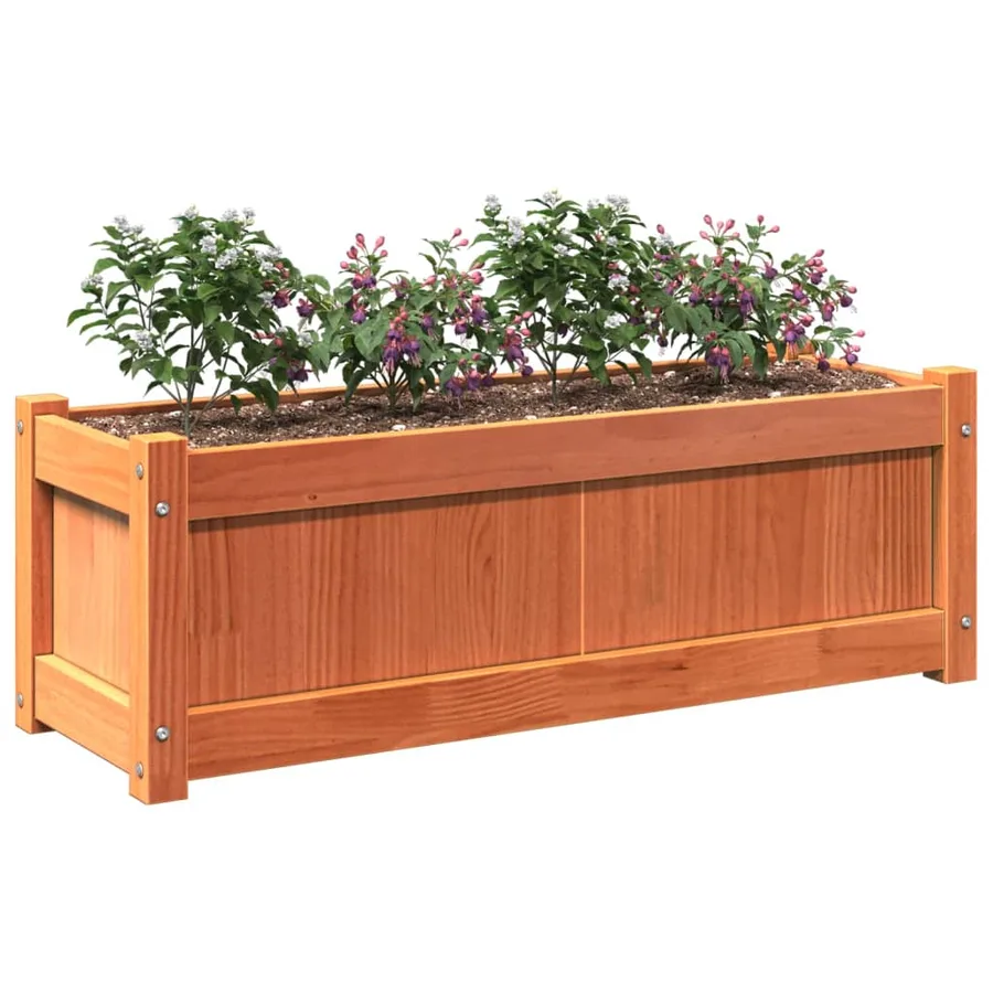 Jardinières 2 pcs cire marron bois de pin massif - 4