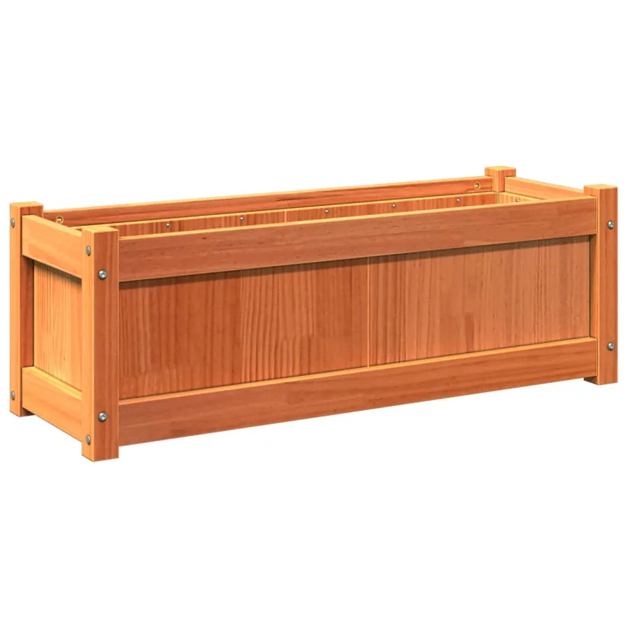 Jardinières 2 pcs cire marron bois de pin massif - 8