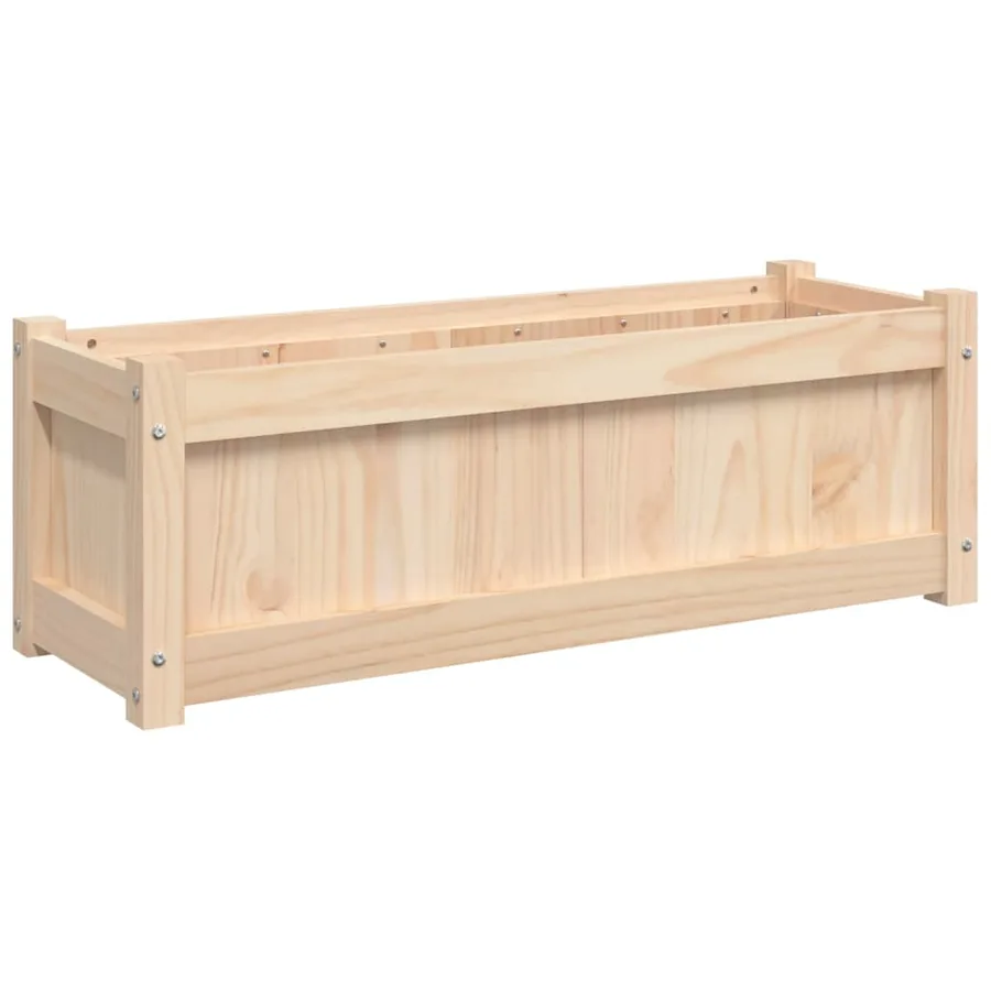 Jardinière d'extérieur 90x31x31 cm bois de pin massif - 2