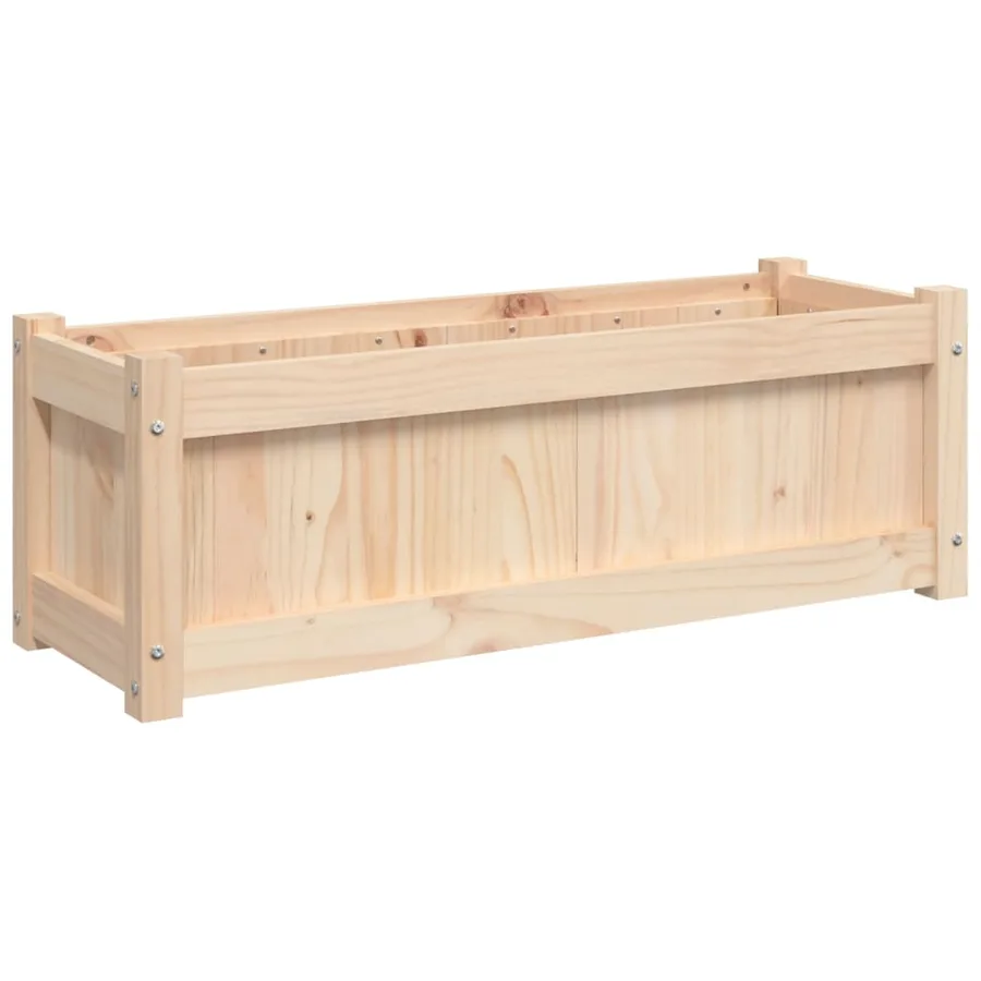 Jardinière d'extérieur 90x31x31 cm bois de pin massif - 7