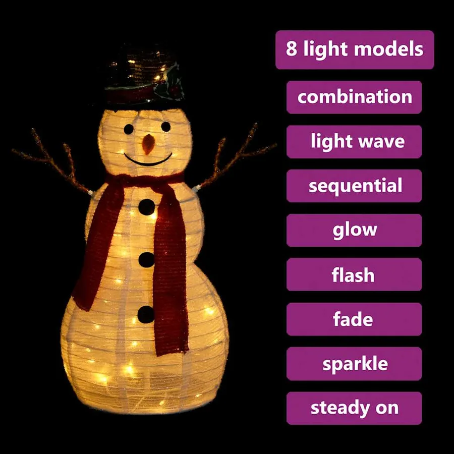 Figurine de bonhomme de neige de Noël à LED Tissu 60 cm - 3