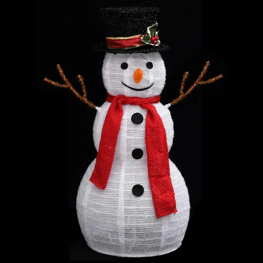 Figurine de bonhomme de neige de Noël à LED Tissu 60 cm - 5