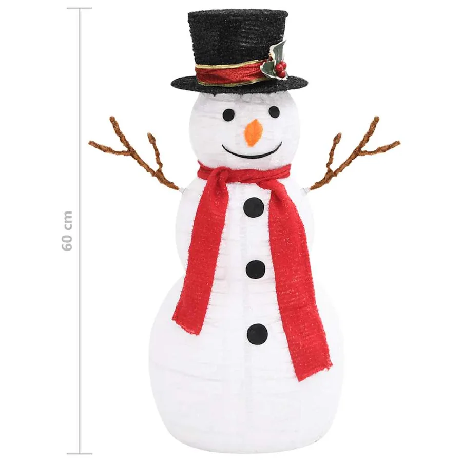 Figurine de bonhomme de neige de Noël à LED Tissu 60 cm - 8