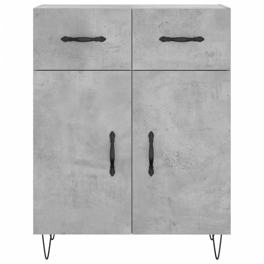 Buffet haut Gris béton 69,5x34x180 cm Bois d'ingénierie - 8
