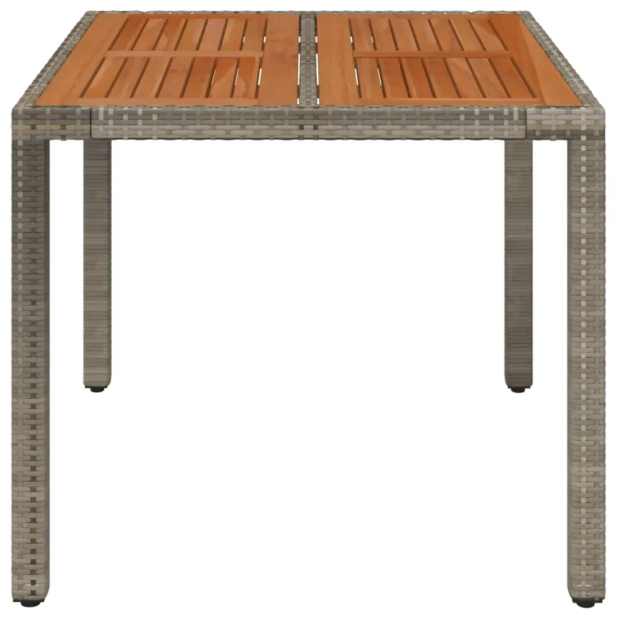 Table de jardin dessus en bois Gris 90x90x75 cm Résine tressée - 3