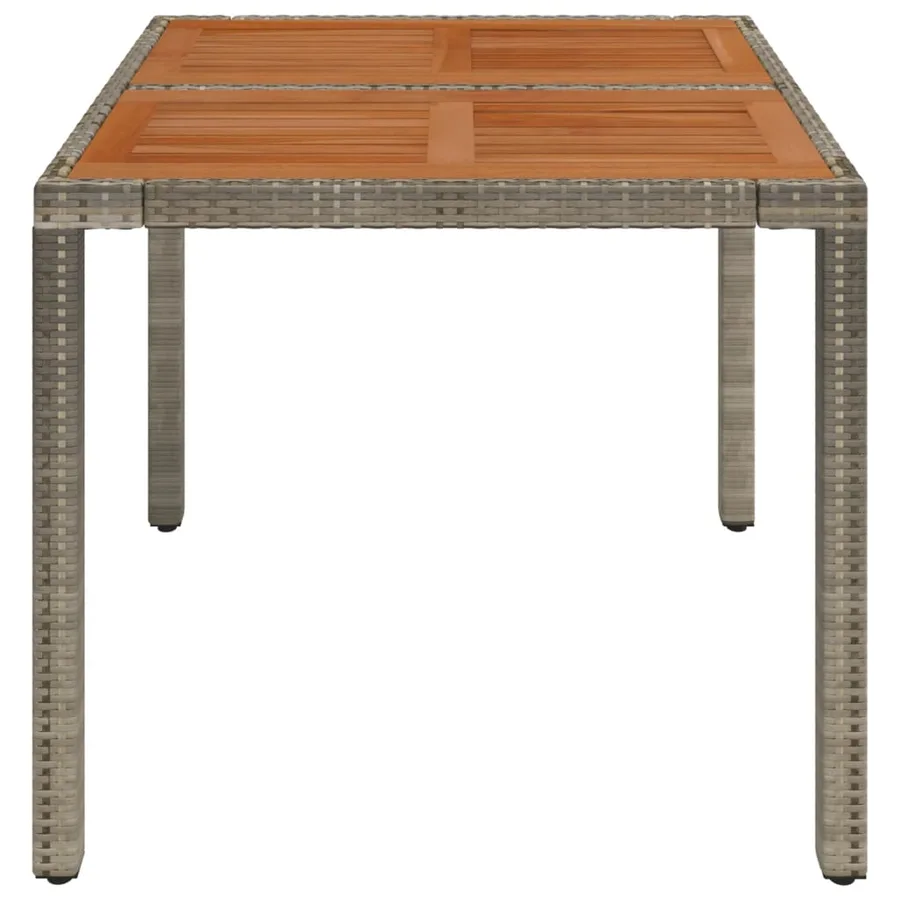 Table de jardin dessus en bois Gris 90x90x75 cm Résine tressée - 4