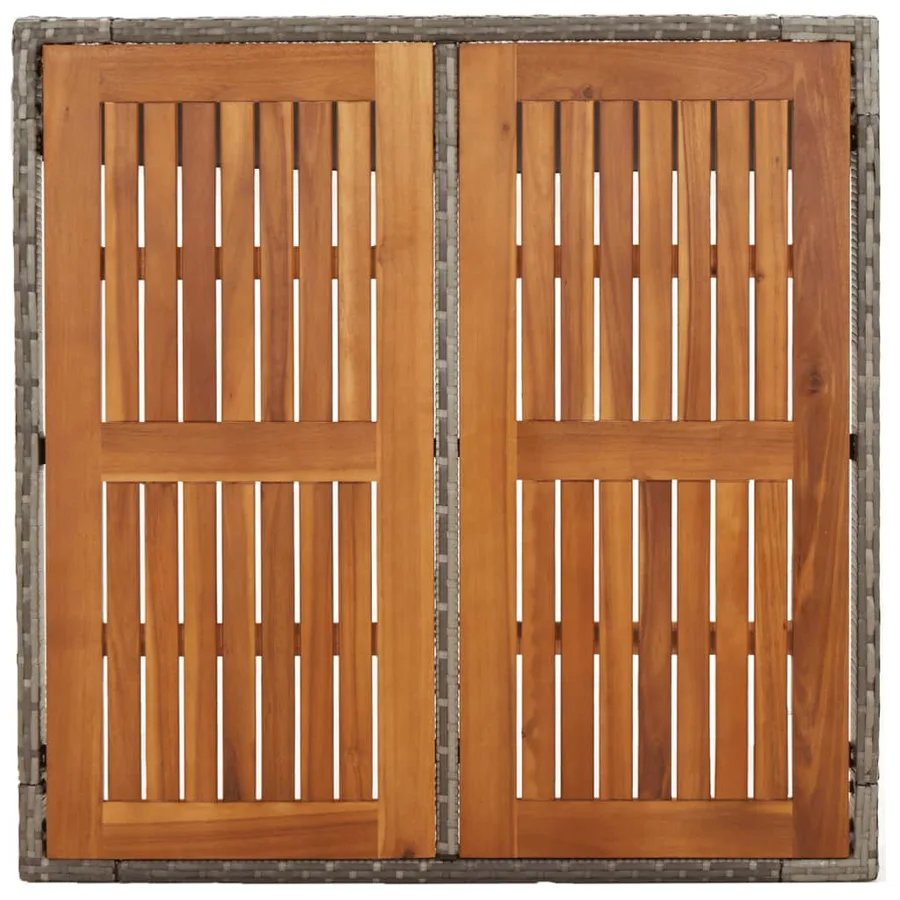 Table de jardin dessus en bois Gris 90x90x75 cm Résine tressée - 5
