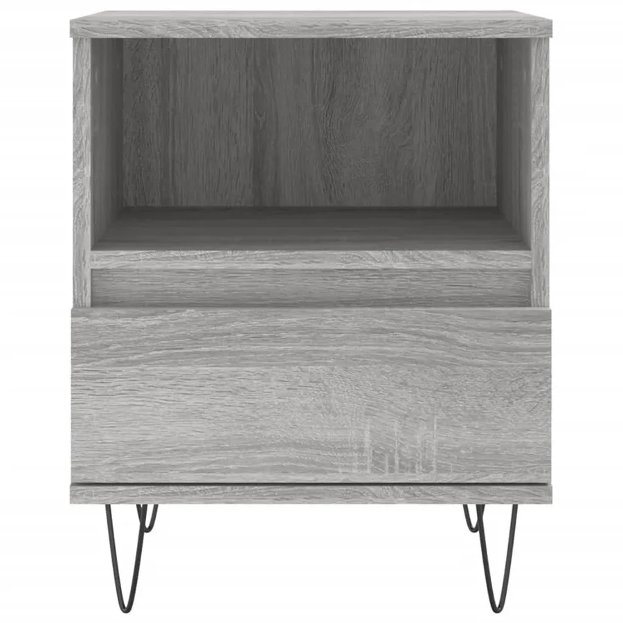 Table de chevet sonoma gris 40x35x50 cm bois d’ingénierie - 6
