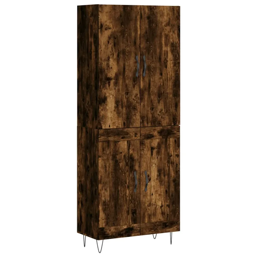 Buffet haut Chêne fumé 69,5x34x180 cm Bois d'ingénierie - 2