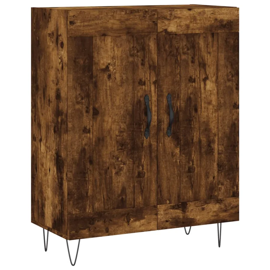 Buffet haut Chêne fumé 69,5x34x180 cm Bois d'ingénierie - 7