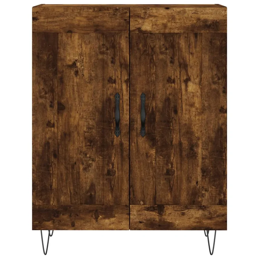 Buffet haut Chêne fumé 69,5x34x180 cm Bois d'ingénierie - 8