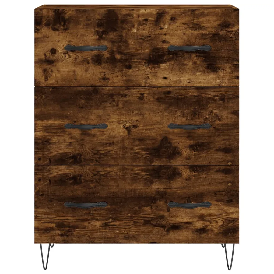 Buffet haut Chêne fumé 69,5x34x180 cm Bois d'ingénierie - 8