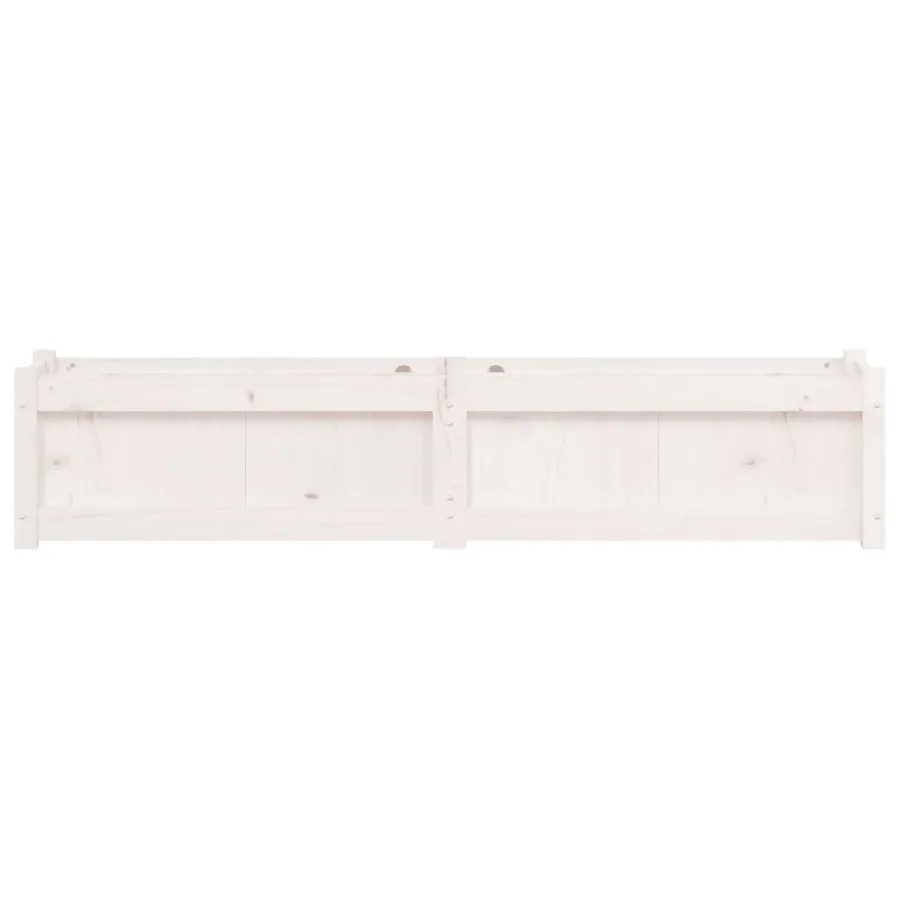 Jardinières 2 pcs blanc bois de pin massif - 5