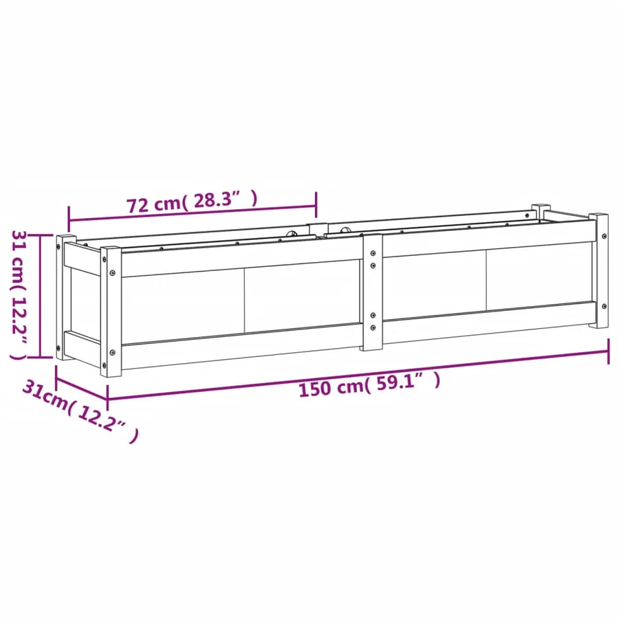 Jardinières 2 pcs bois de pin massif - 11