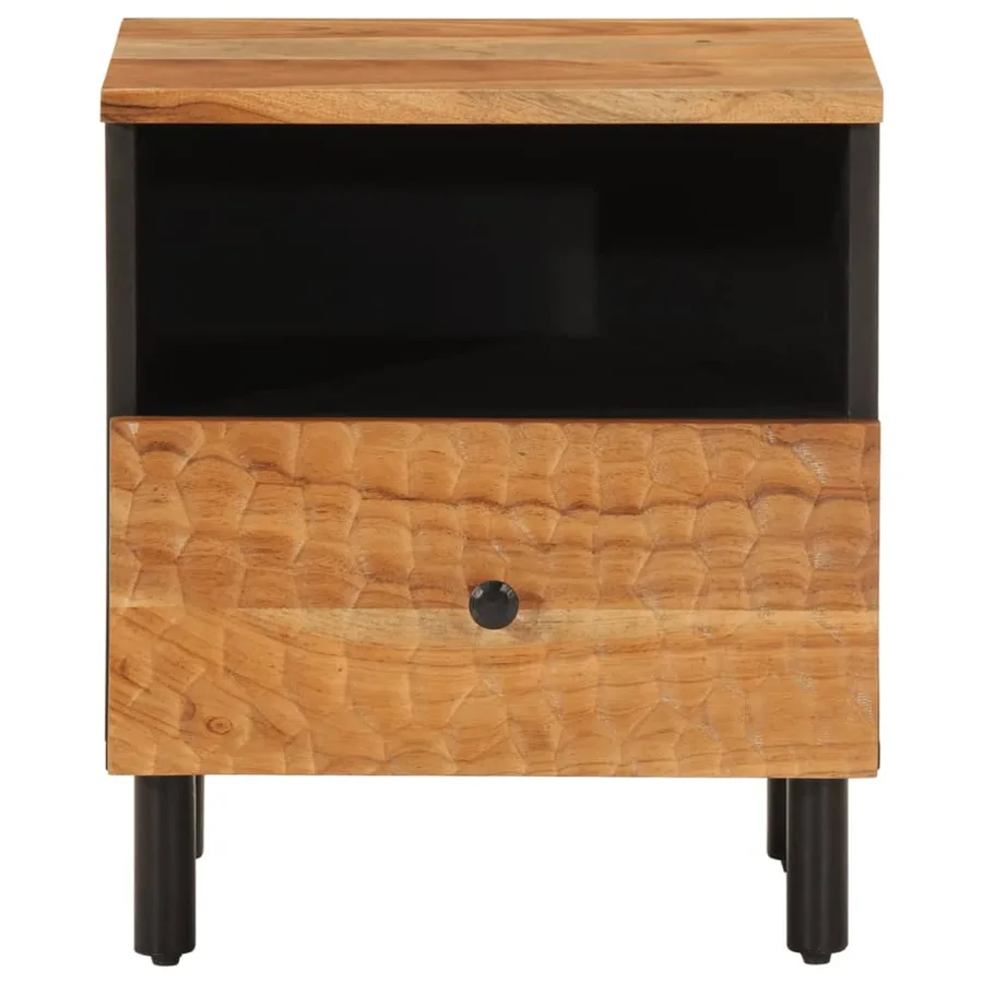 Tables de chevet 2 pcs 40x33x46 cm Bois d'acacia massif - 5