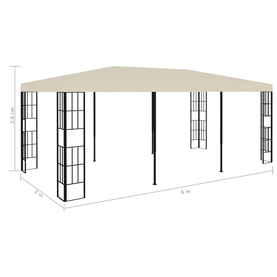 Belvédère 3x6 m Crème - 7