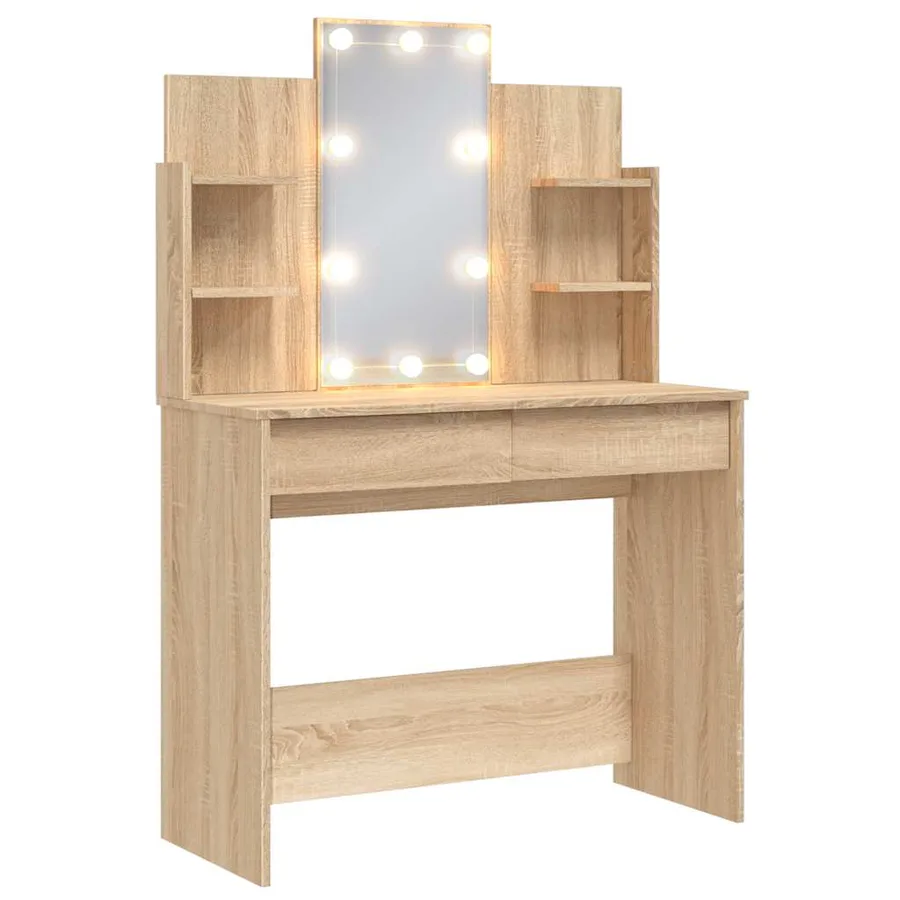Coiffeuse avec lumières LED chêne sonoma 96x40x142 cm - 2