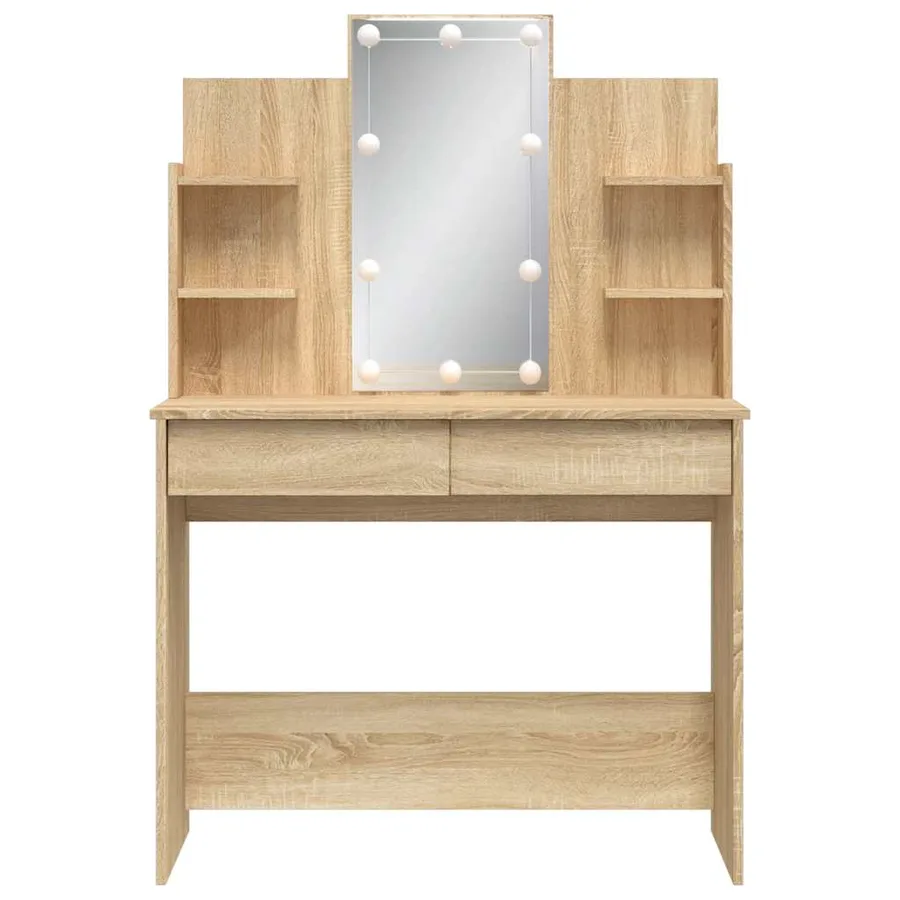 Coiffeuse avec lumières LED chêne sonoma 96x40x142 cm - 5