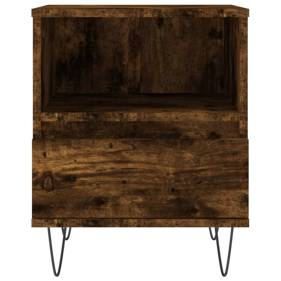 Table de chevet chêne fumé 40x35x50 cm bois d’ingénierie - 6