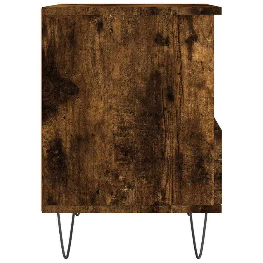 Table de chevet chêne fumé 40x35x50 cm bois d’ingénierie - 7