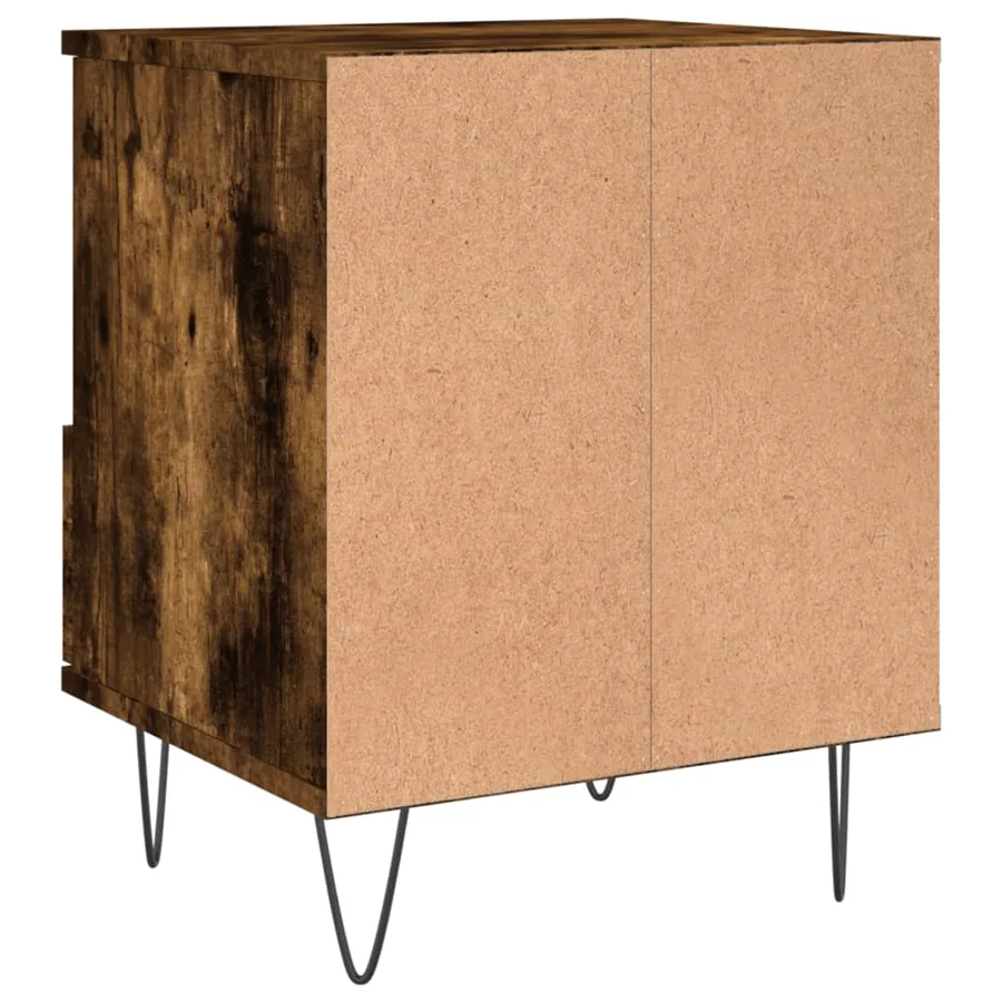 Table de chevet chêne fumé 40x35x50 cm bois d’ingénierie - 8