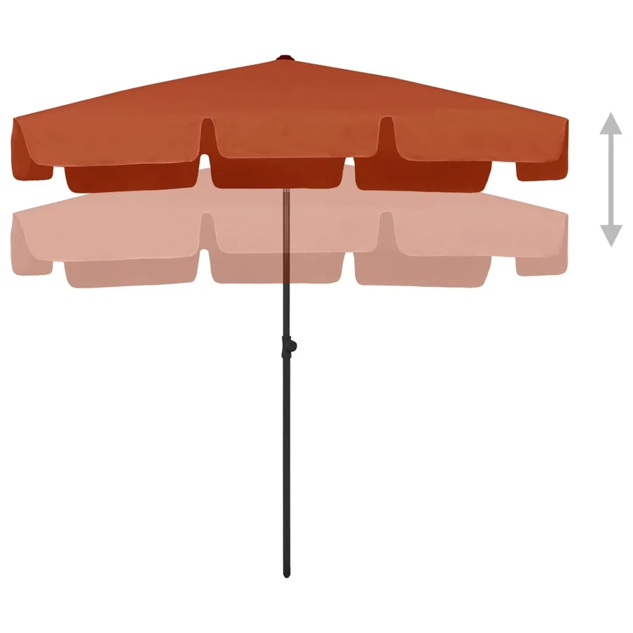 Parasol de plage terre cuite 200x125 cm - 3