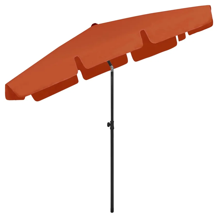 Parasol de plage terre cuite 200x125 cm - 4