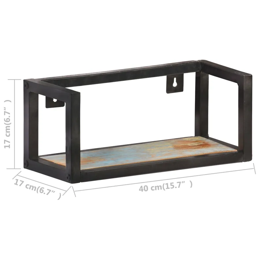 Étagères murales 2 pcs 40 cm Bois de récupération massif - 7