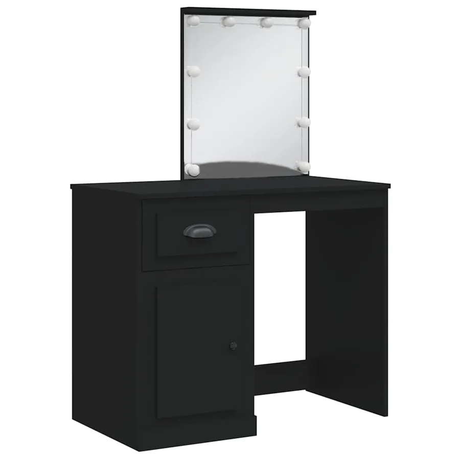 Coiffeuse avec lumières LED noir 90x42x132,5cm - 3